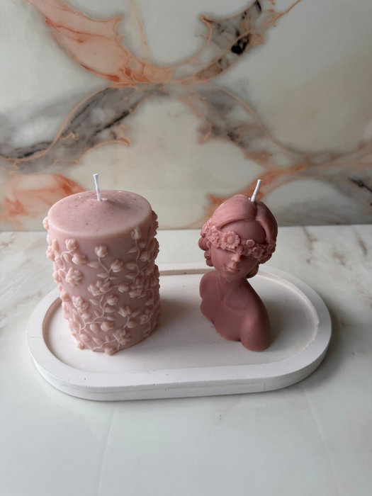 Aberto Design Glamour Candle 39ST Juego de Velas Rosa y Blanco